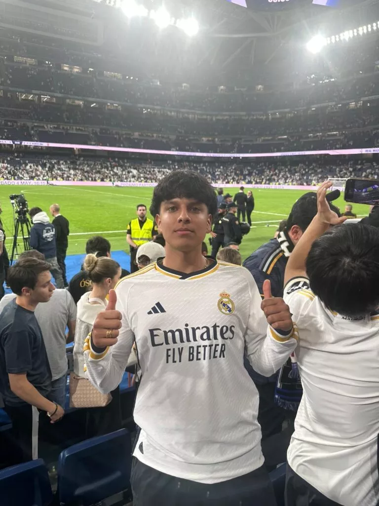 Gabriel's son at Santiago Bernabeu stadium