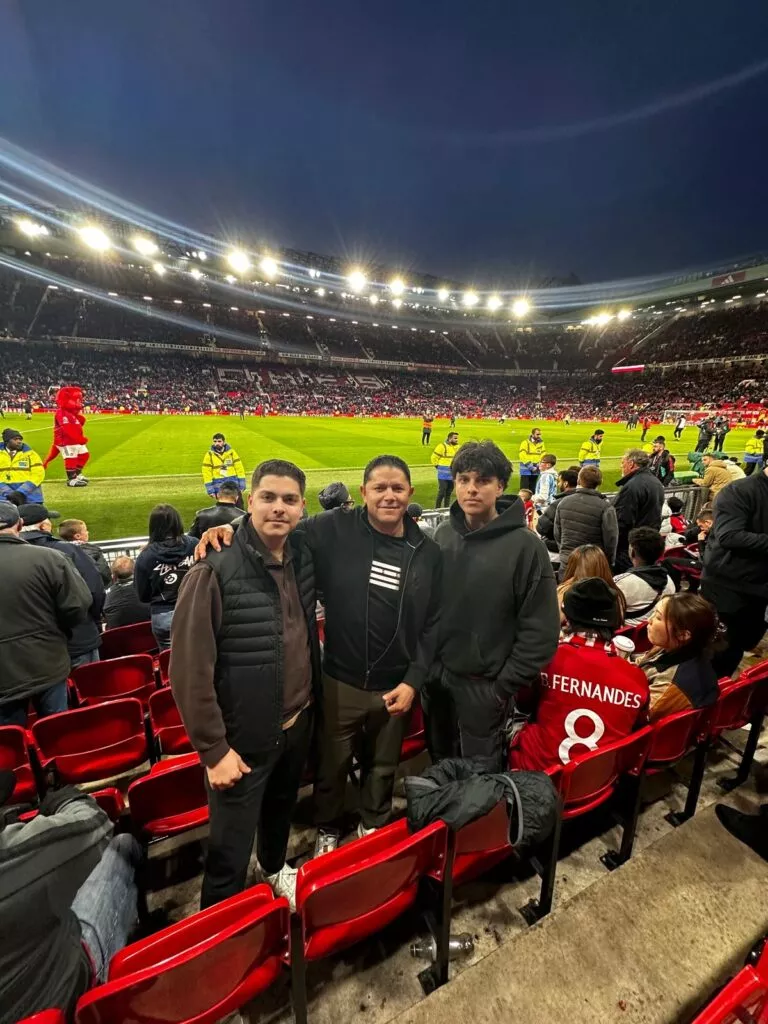 Gabriel and his family at Old Trafford